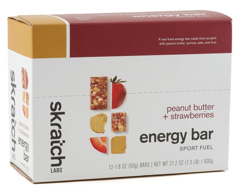 Skratch Labs Anytime Energy Bar (Peanut Butter Strawberry) (12 | 1.8oz Packets)